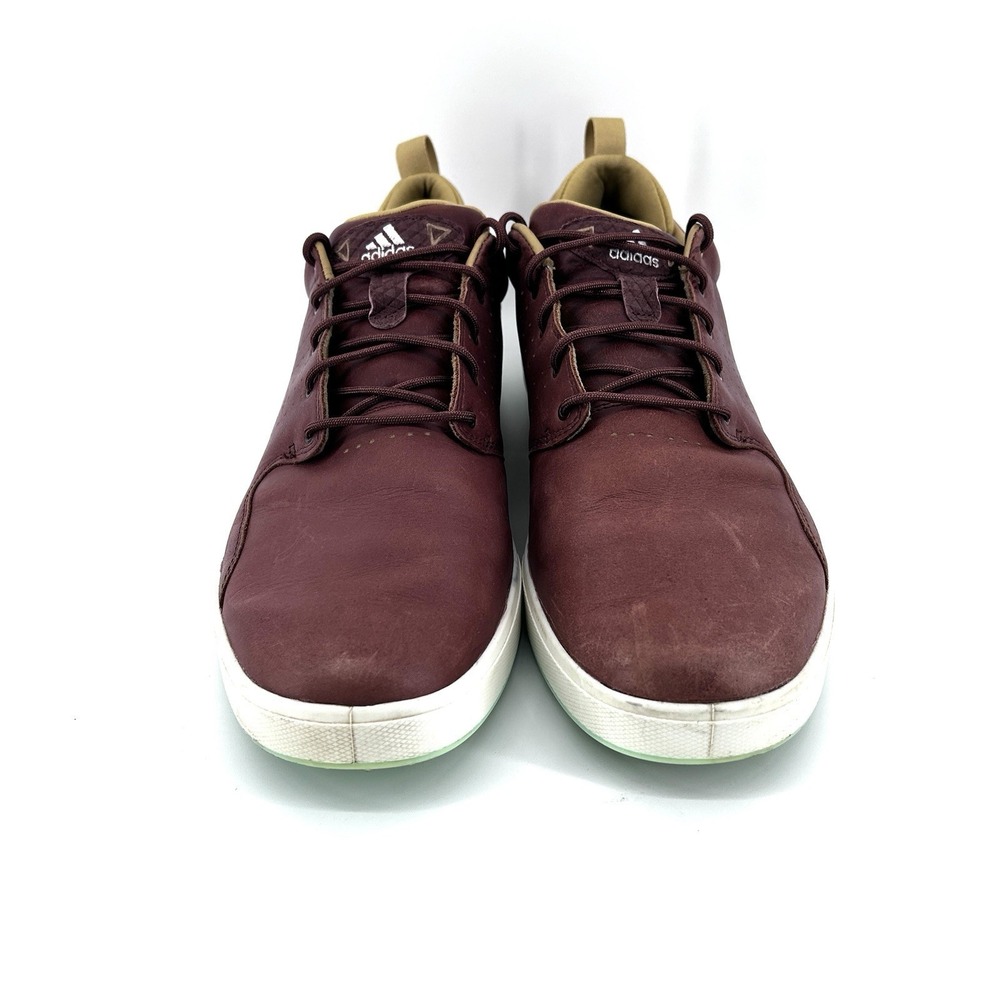 Adidas Adicross Golf Shoes Mens 12 Burgundy Leather Streetwear Casual - Picture 2 of 11